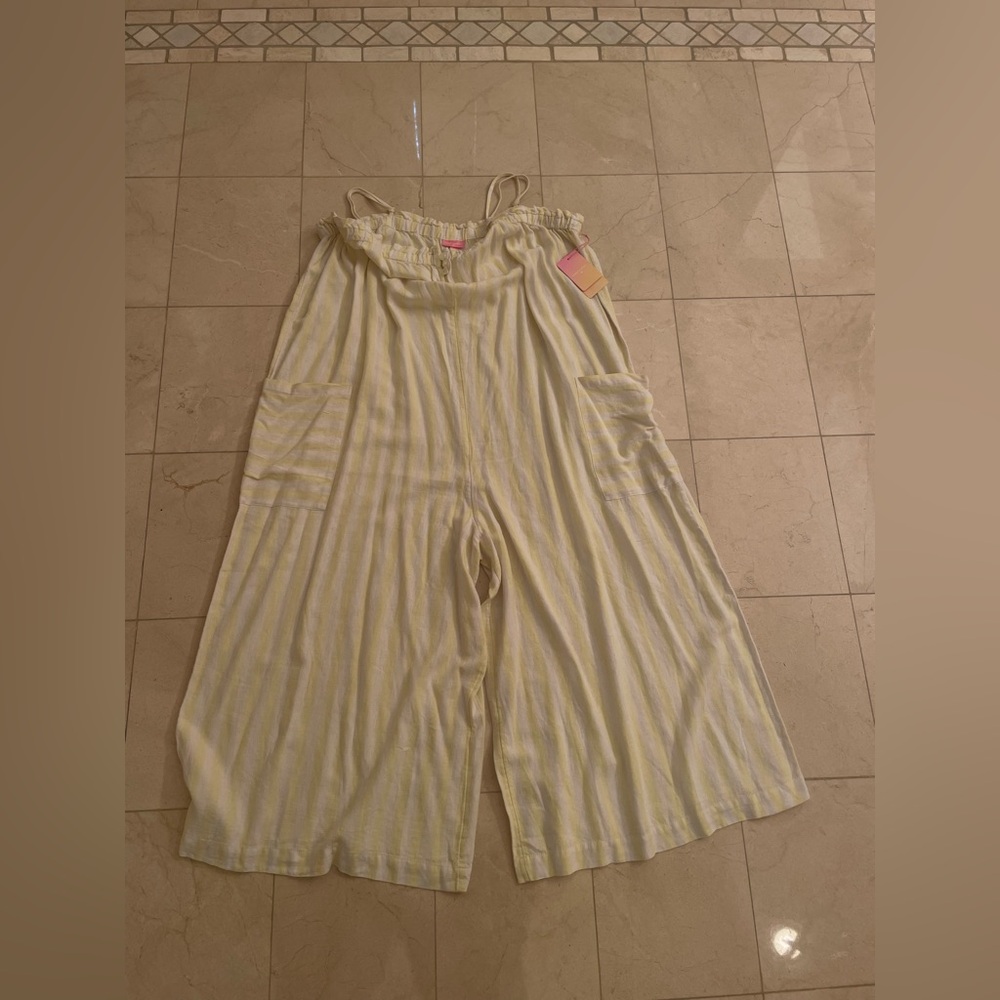 NWT Stoney Clover Lane x Target Yellow Striped Jumpsuit